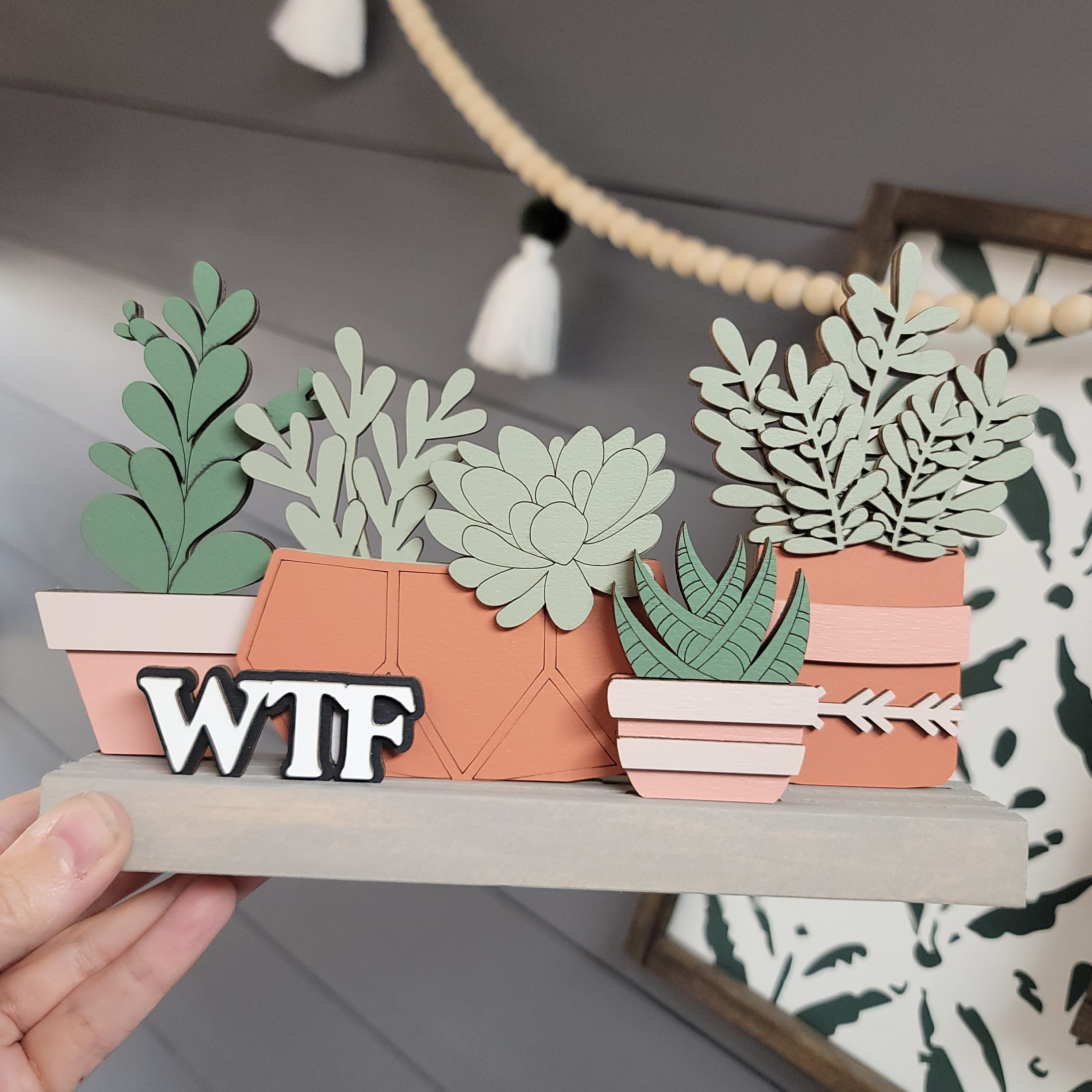 Succulent Set #1 - WTF Words, Everyday set, Boho spring decor 1222 ...