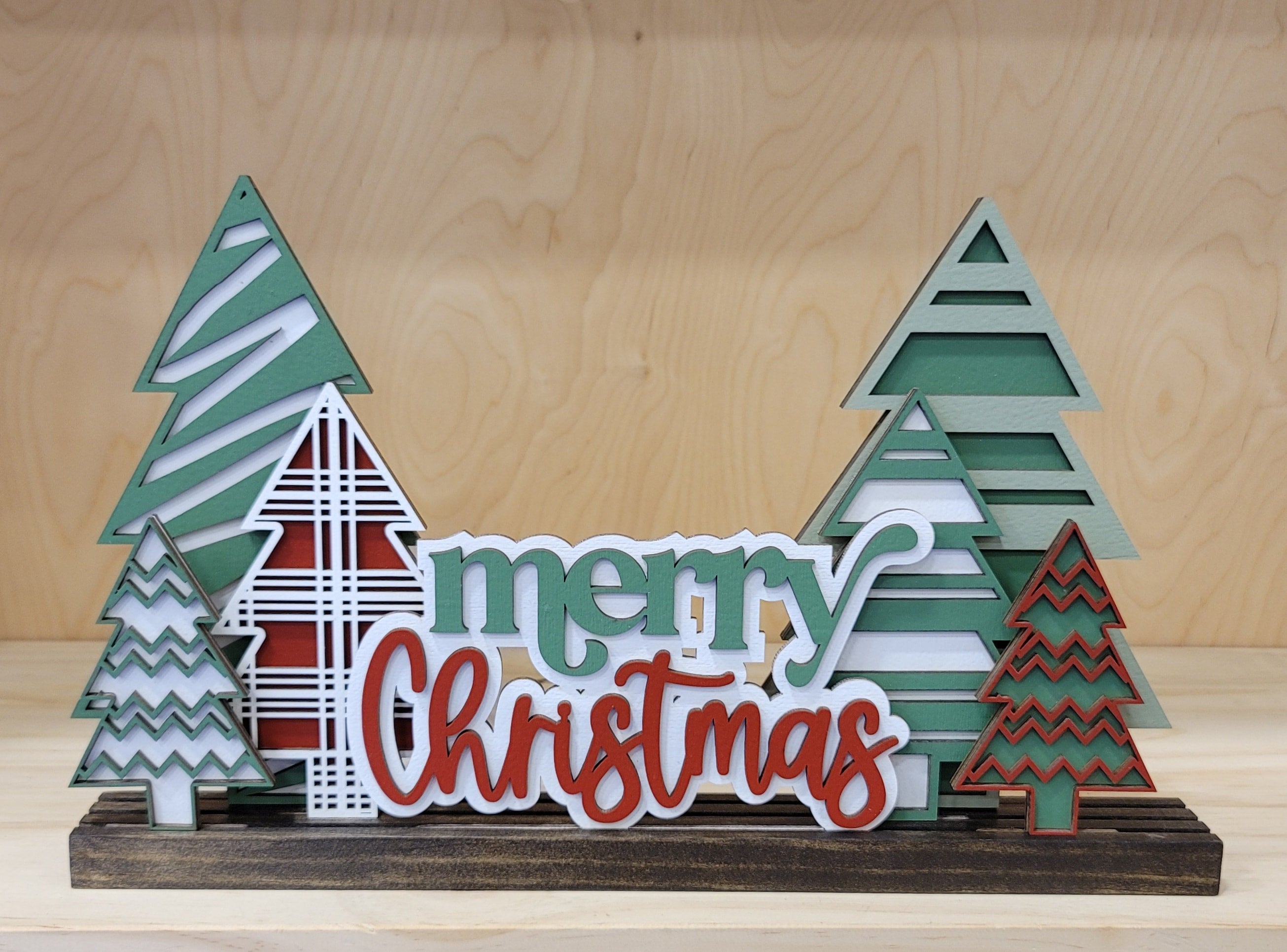 リース #470 Merry Christmas Merry Christmas Themed Lazy Susan - Size Options - Handcrafted in